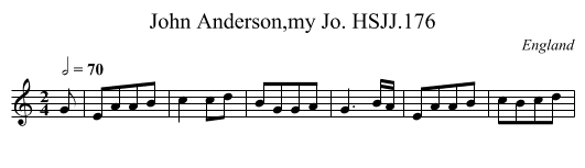 John Anderson,my Jo. HSJJ.176 - staff notation