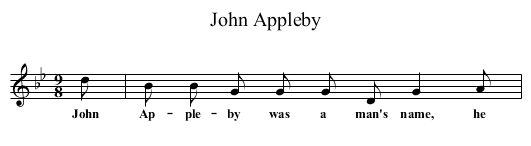 John Appleby - staff notation