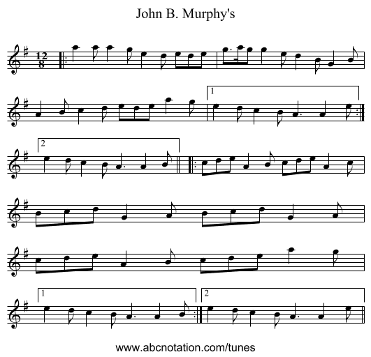 John B. Murphy's - staff notation