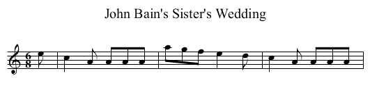 John Bain's Sister's Wedding - staff notation