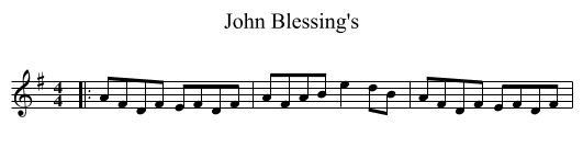 John Blessing's - staff notation