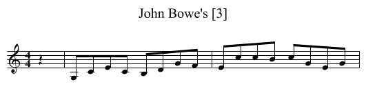 John Bowe's [3] - staff notation