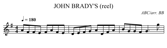 JOHN BRADY'S (reel) - staff notation