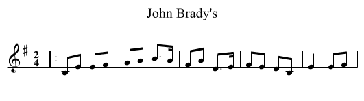 John Brady's - staff notation