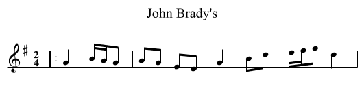 John Brady's - staff notation