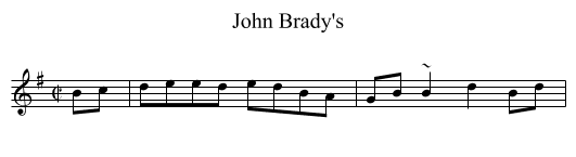 John Brady's - staff notation