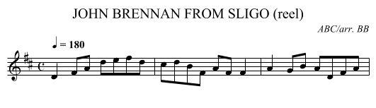 JOHN BRENNAN FROM SLIGO (reel) - staff notation