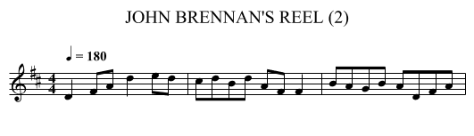 JOHN BRENNAN'S REEL (2) - staff notation