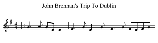 John Brennan's Trip To Dublin - staff notation