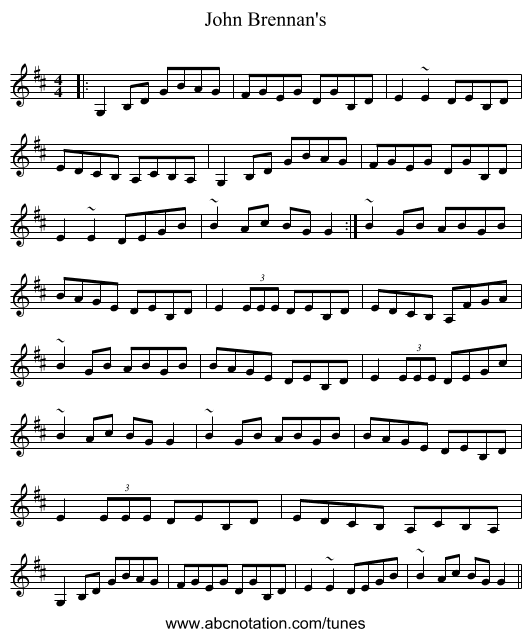 John Brennan's - staff notation