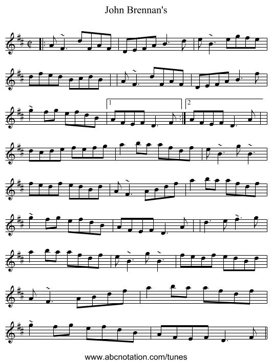 John Brennan's - staff notation