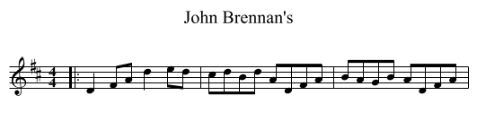 John Brennan's - staff notation