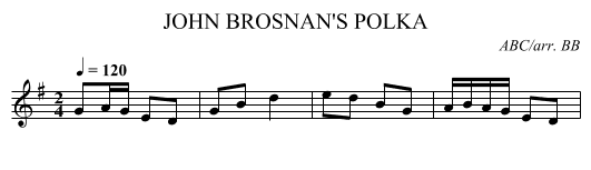 JOHN BROSNAN'S POLKA - staff notation