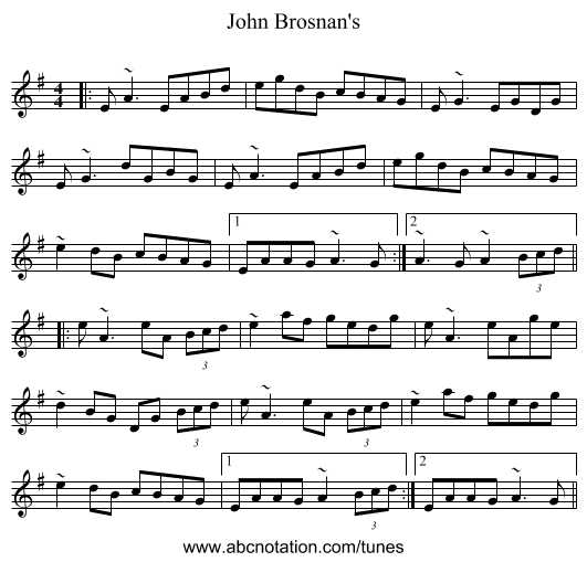 John Brosnan's - staff notation