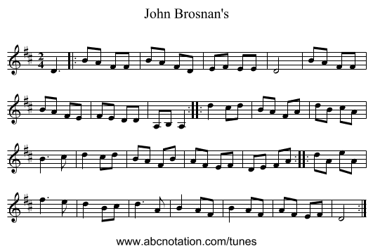John Brosnan's - staff notation