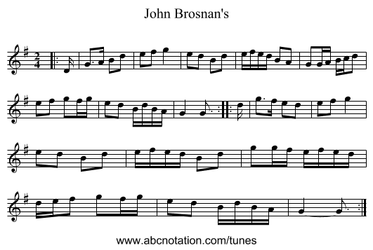 John Brosnan's - staff notation