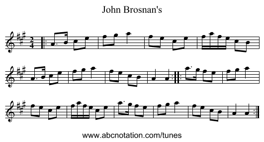 John Brosnan's - staff notation