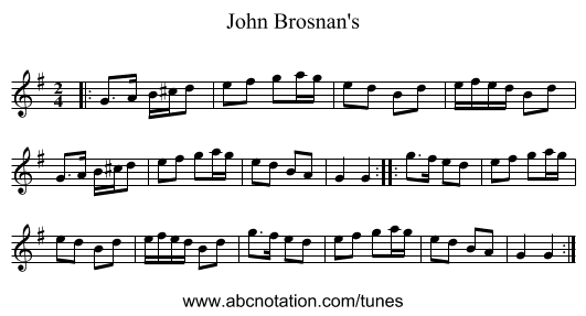 John Brosnan's - staff notation