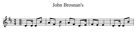 John Brosnan's - staff notation