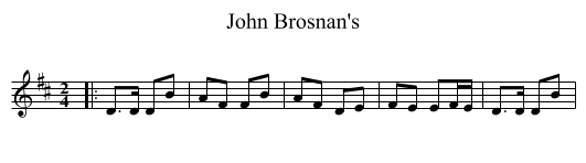 John Brosnan's - staff notation
