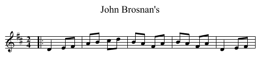 John Brosnan's - staff notation