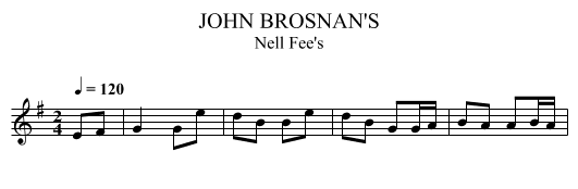 JOHN BROSNAN'S - staff notation