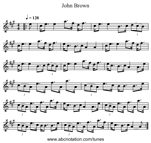 John Brown - staff notation