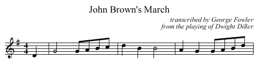 John Brown's March - staff notation