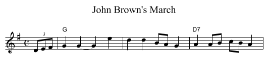 John Brown's March - staff notation
