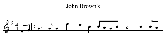 John Brown's - staff notation