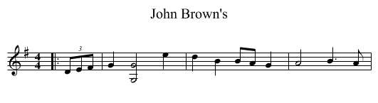 John Brown's - staff notation