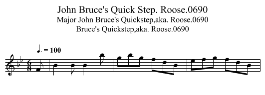 John Bruce's Quick Step. Roose.0690 - staff notation