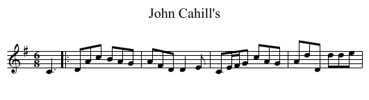 John Cahill's - staff notation