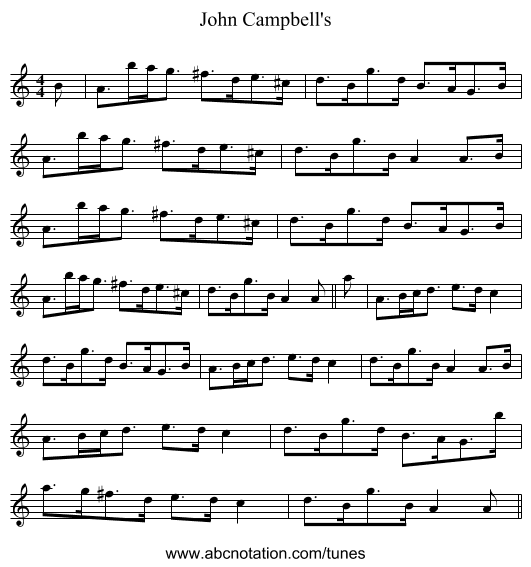 John Campbell's - staff notation