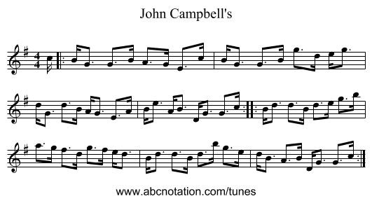 John Campbell's - staff notation