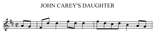 JOHN CAREY'S DAUGHTER - staff notation