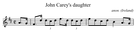 John Carey's daughter - staff notation