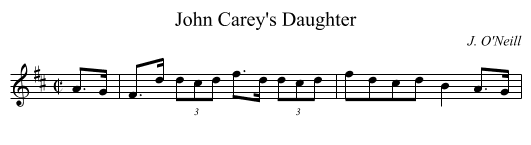 John Carey's Daughter - staff notation
