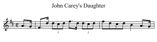 John Carey's Daughter - staff notation