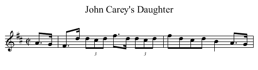 John Carey's Daughter - staff notation