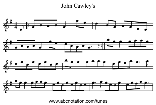 John Cawley's - staff notation