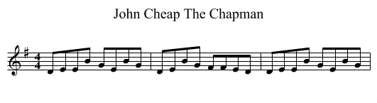 John Cheap The Chapman - staff notation