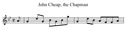 John Cheap, the Chapman - staff notation