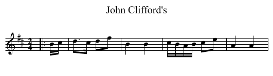 John Clifford's - staff notation
