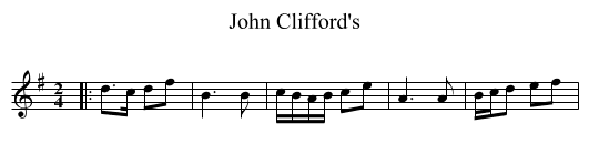 John Clifford's - staff notation