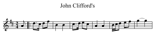 John Clifford's - staff notation