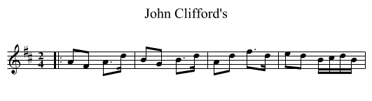 John Clifford's - staff notation