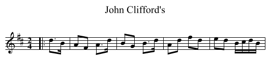 John Clifford's - staff notation