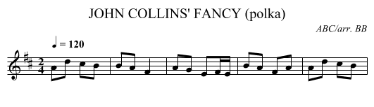 JOHN COLLINS' FANCY (polka) - staff notation