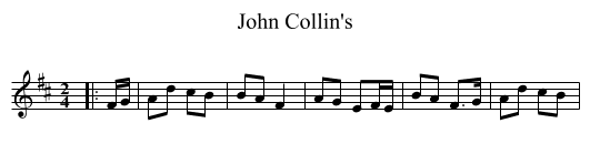 John Collin's - staff notation